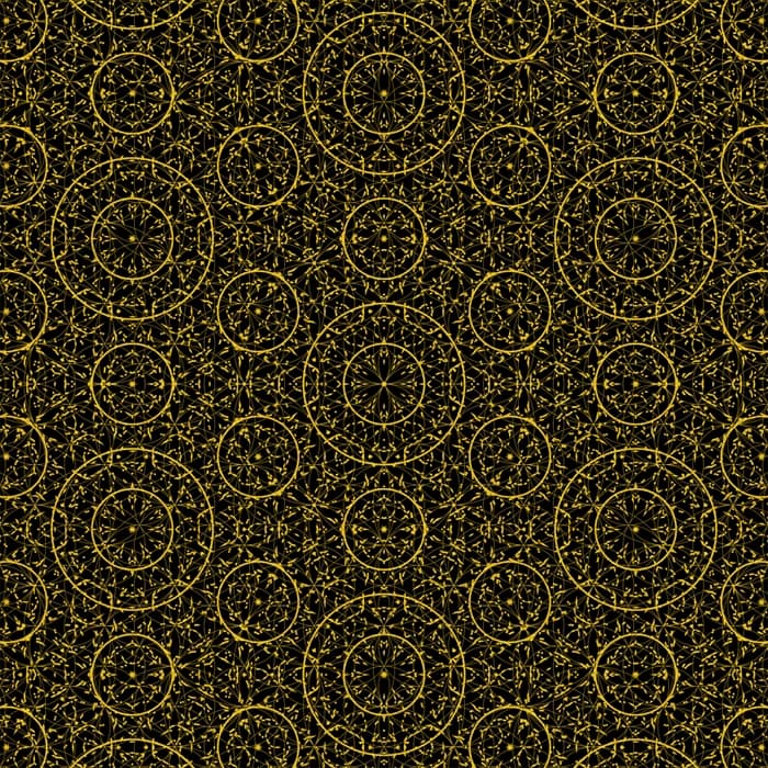 Digitale Darstellung der Blume des Lebens in Schwarz und Gold – kraftvolle Wandkunst, die Schutz, spirituelle Tiefe und energetische Stabilität fördert.